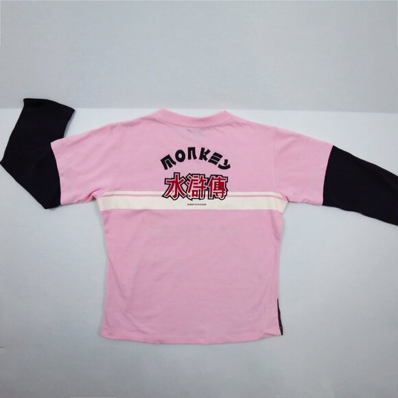 RARE Ringspun Allstars Monkey Magic Pink Graphic T-Shirt Illusion Layered Look - Picture 5 of 16